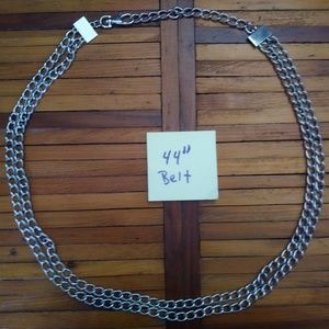 Silver double chain belt